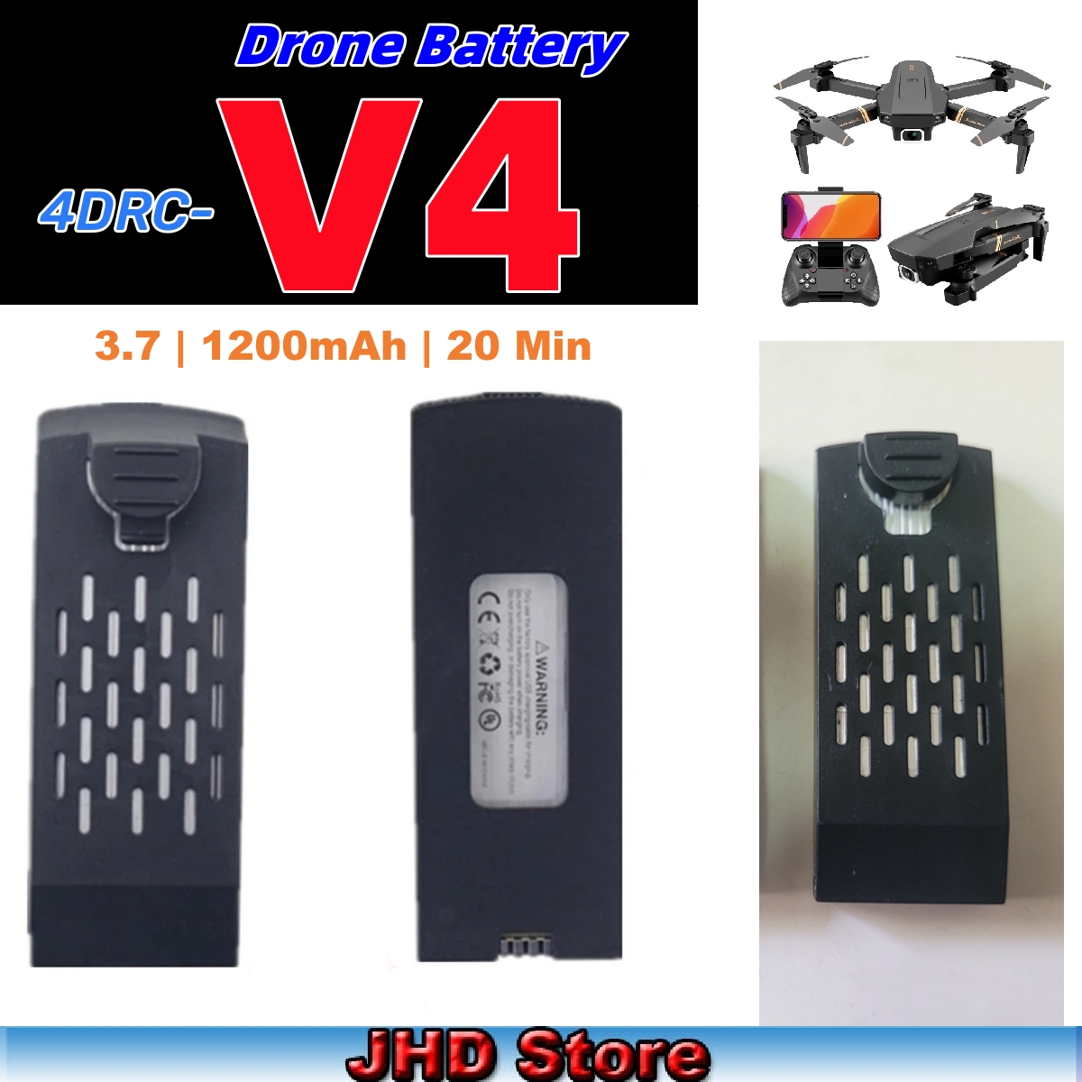 بطارية JHD لـ RC Quadcopter ،  - مراجعة Drone Rc V4 وسعره