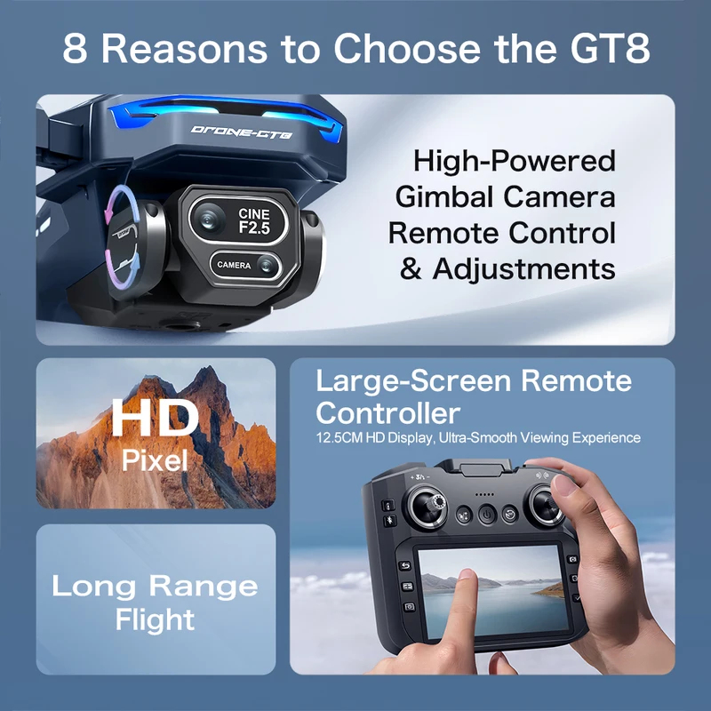 طائرة درون GT8 الجديدة 2026 بك - مراجعة Drone Gt8 Rc وسعره